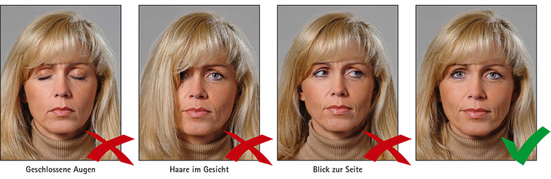 Biometrisches Passbild: Augen & Blickrichtung