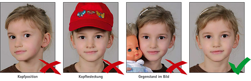 Biometrisches Passbild: Kinder