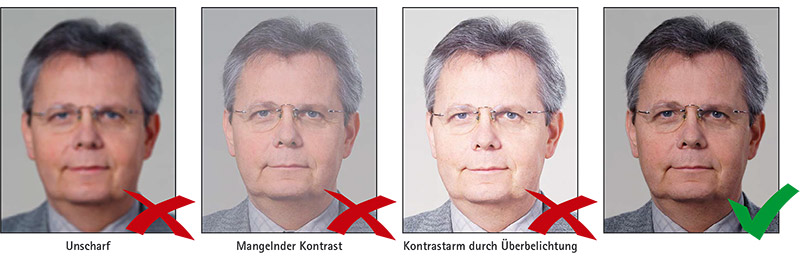 Biometrisches Passbild: Schärfe & Kontrast